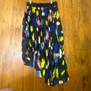 Splatter paint Asymmetrical midi skirt
